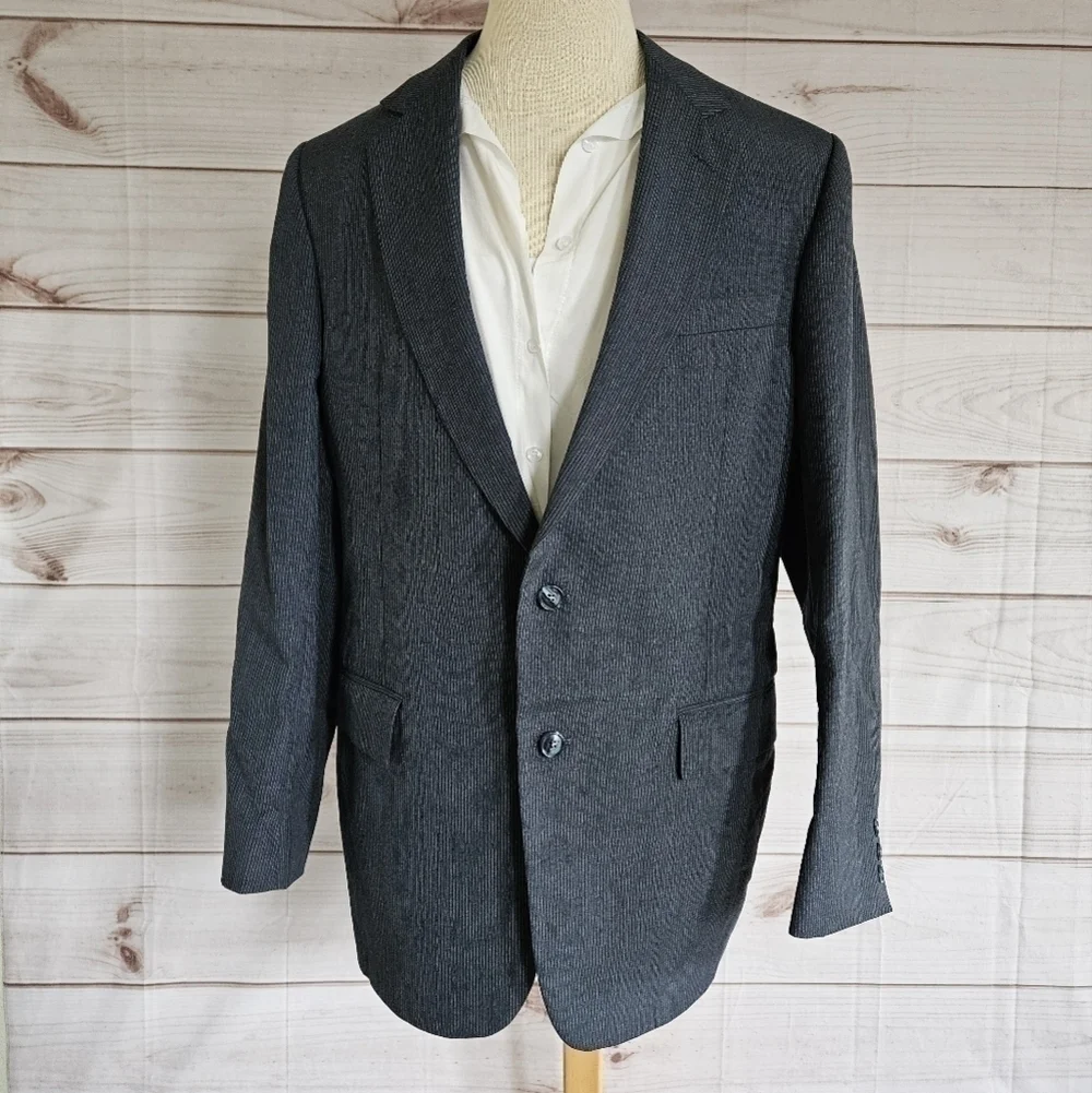 Vintage Oscar de la Renta Pinstripe Blazer in Dark Cobalt  Stripe Size 40 Reg